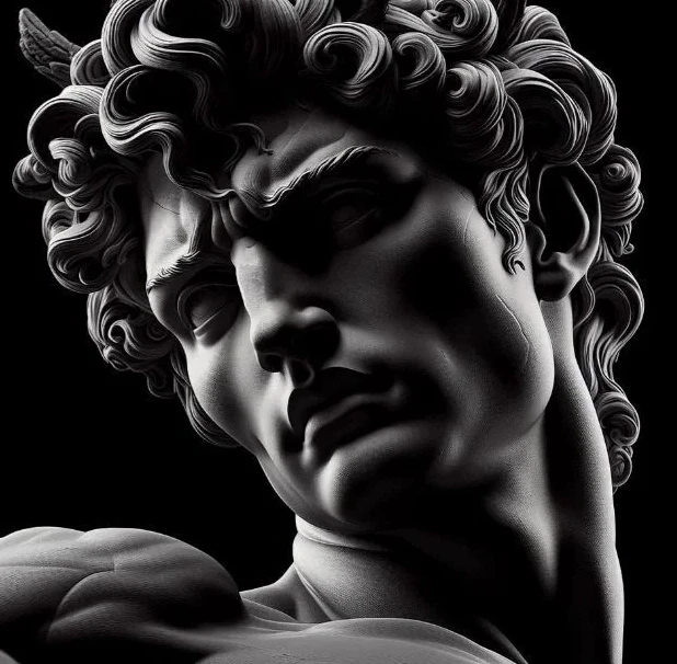 Nahaufnahme einer klassischen Marmorstatue als Sinnbild für den stillen, entscheidenden Moment einer Prüfung